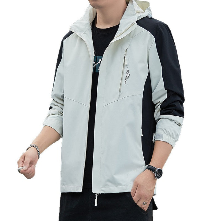 Herren Leichte wind- und wasserabweisende Kapuzenjacke im sportlichen Utility‑Style Drune