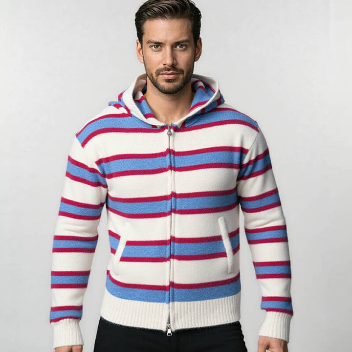 Herren Kapuzenjacke mit modernen Streifen und praktischen Taschen Drune