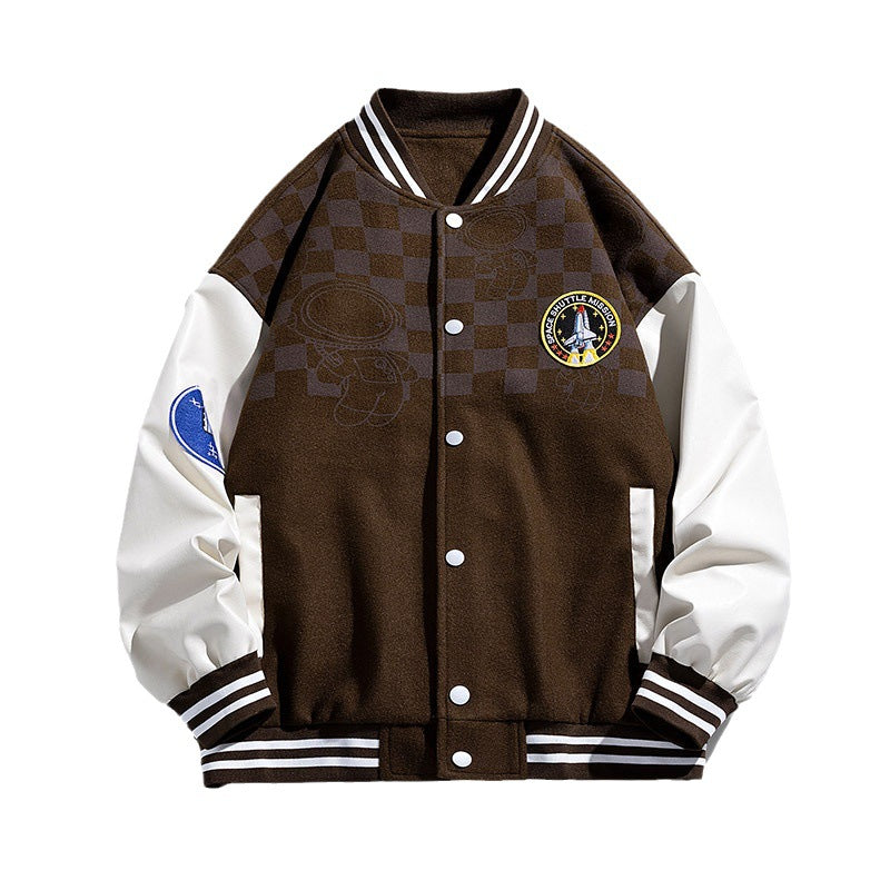Herren Modische Collegejacke mit grafischen Applikationen Drune