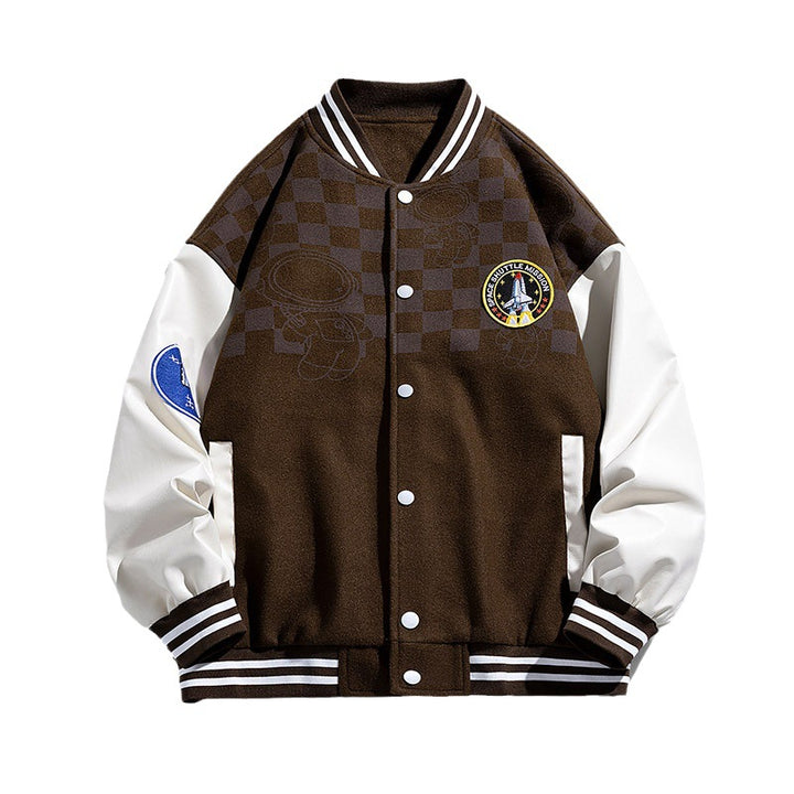 Herren Modische Collegejacke mit grafischen Applikationen Drune