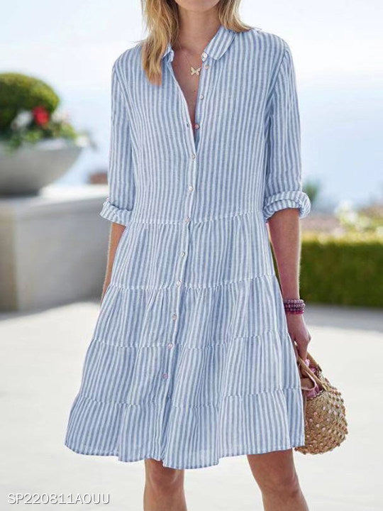 Damen Sommerkleid mit Knopfleiste Drune