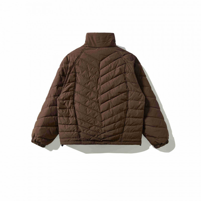 Unisex Gepolsterte Steppjacke mit hohem Kragen, Kordelzugsaum und elastischen Bündchen Drune