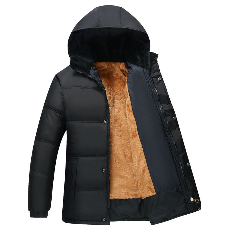 Herren modische Steppjacke mit kuscheligem Innenfutter und verstellbarem Kapuzenkragen Drune