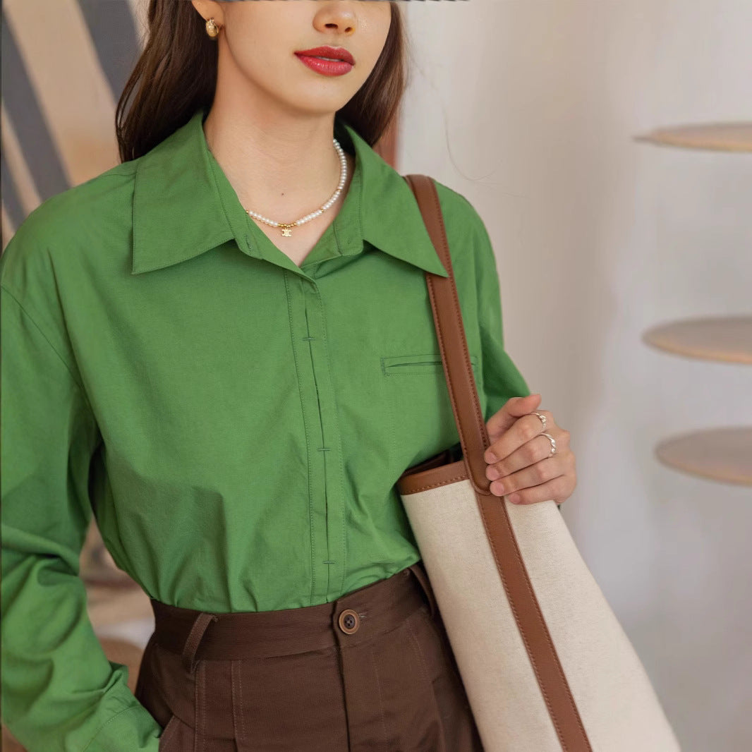 Damen Oversized Hemdbluse mit Brusttasche Drune