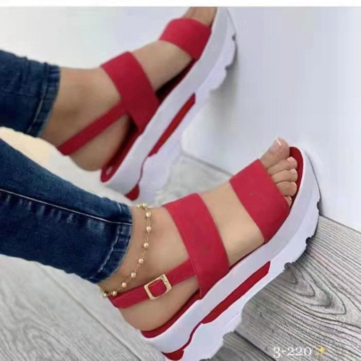 Damen Wedge-Sandalen mit komfortablem Fußbett und verstellbarem Riemendesign Drune