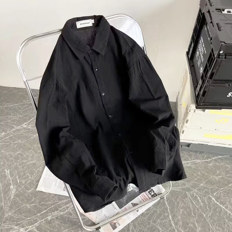 Herren Lässiges Hemd mit Brusttasche und Knopfleiste Drune