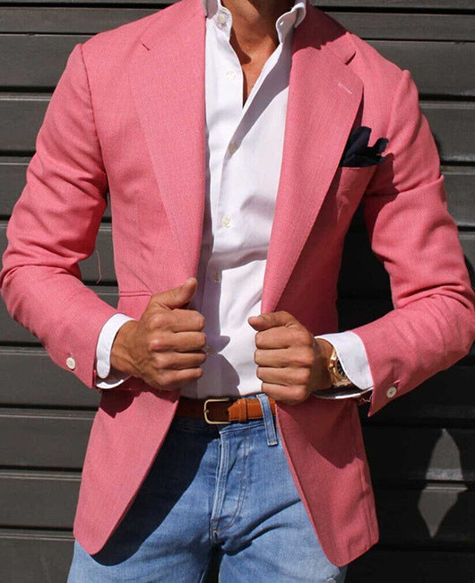 Herren Eleganter Blazer mit modernem Schnitt und strukturiertem Gewebe Drune