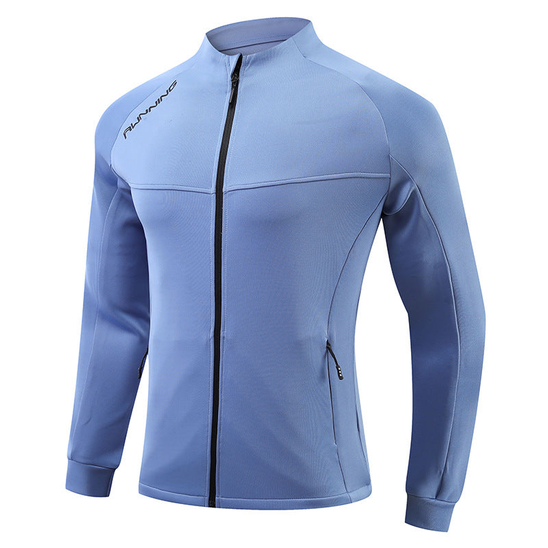 Herren Eng anliegende atmungsaktive Laufjacke mit durchgehendem Reißverschluss und Reißverschlusstaschen Drune