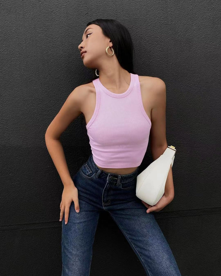 Damen Einfaches und bequemes Tanktop aus hochwertiger Baumwolle Drune