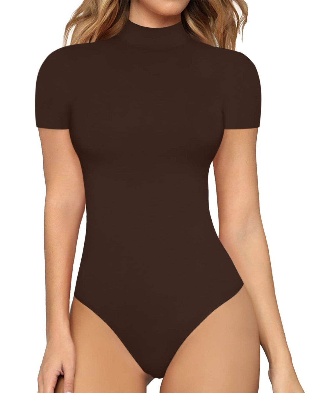 Damen Body mit kurzem Ärmel und hohem Kragen Drune
