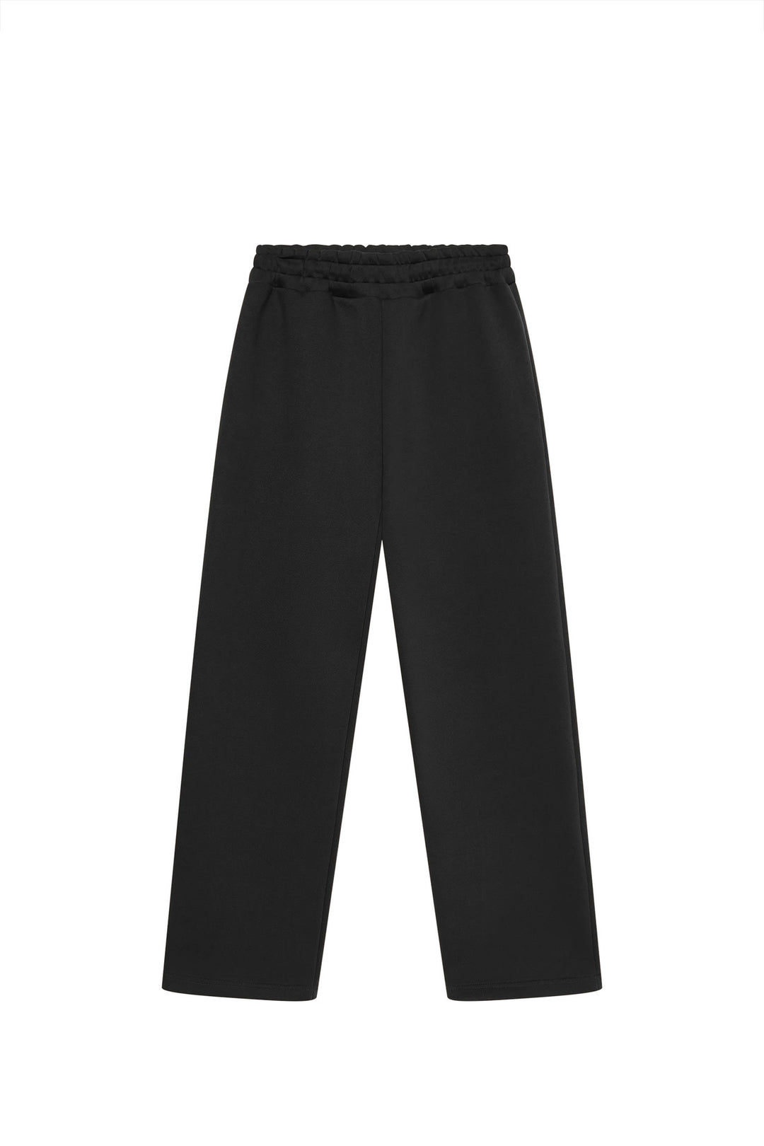Damen nan weite High‑Waist Loungehose mit hohem Komfortbund, verdeckten Seitentaschen und geradem Bein Drune