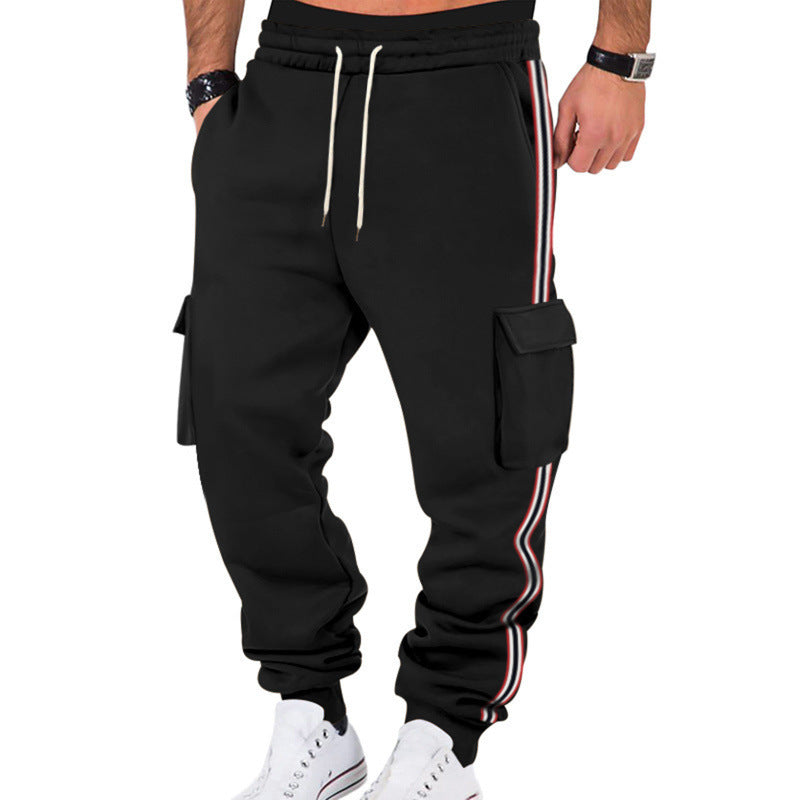 Herren Cargo-Joggerhose mit seitlichen Klapp‑Cargotaschen, Tunnelzug & Rippbündchen Drune
