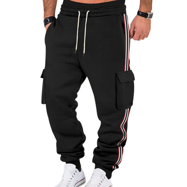 Herren Cargo-Joggerhose mit seitlichen Klapp‑Cargotaschen, Tunnelzug & Rippbündchen Drune