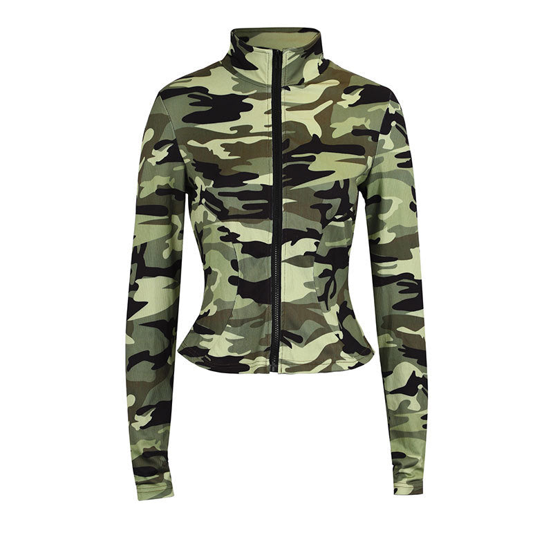 Damen Sportliche Jacke mit hohem Kragen und durchgehendem Reißverschluss Drune