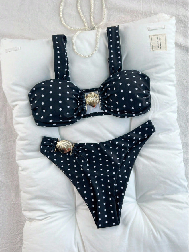 Damen Bandeau-Bikini-Set mit Muschel-Detail Drune
