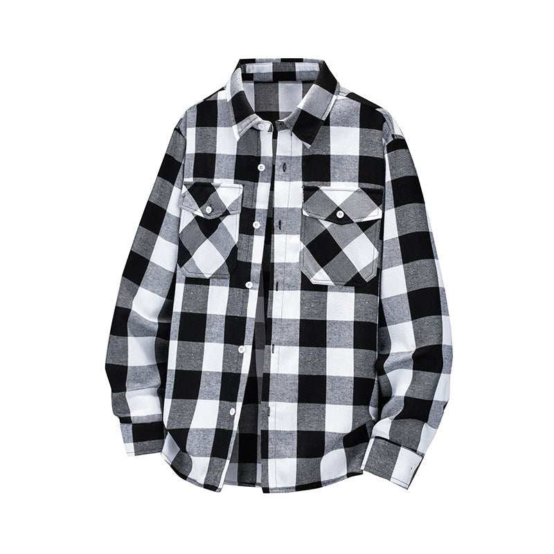 Damen Stilvolle Karomuster Hemdjacke Drune