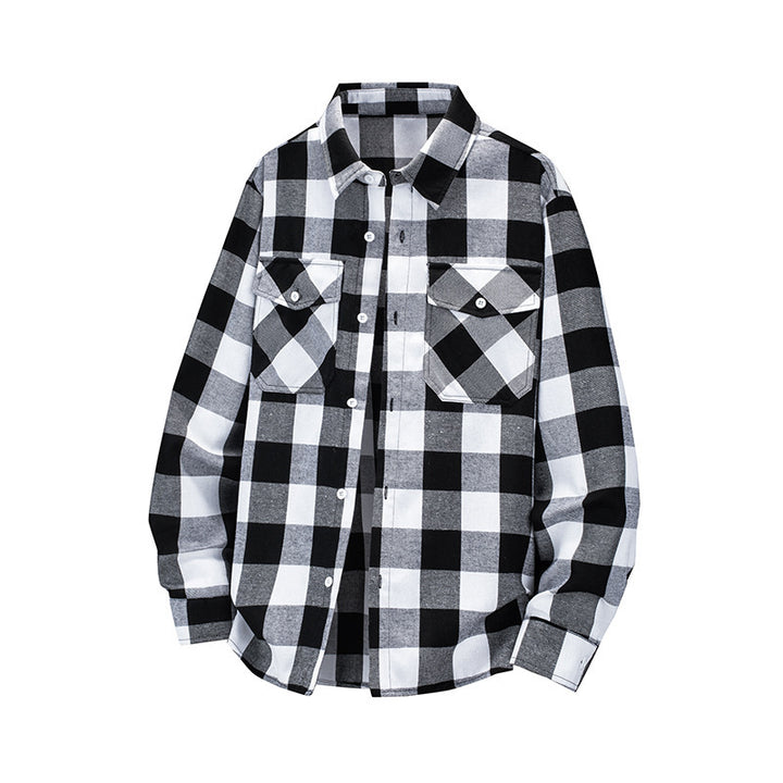 Damen Stilvolle Karomuster Hemdjacke Drune