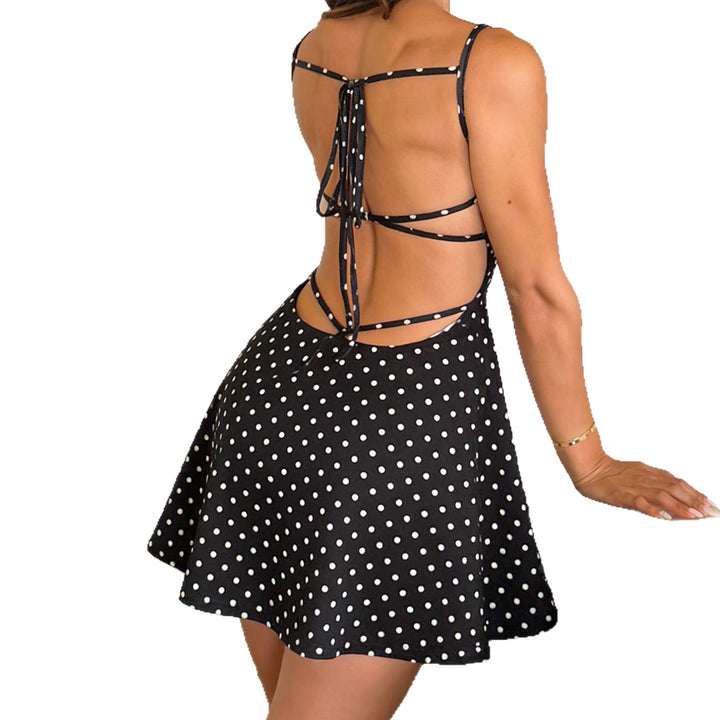 Damen verspieltes Sommerkleid mit Spaghettiträgern und tailliertem Schnitt Drune