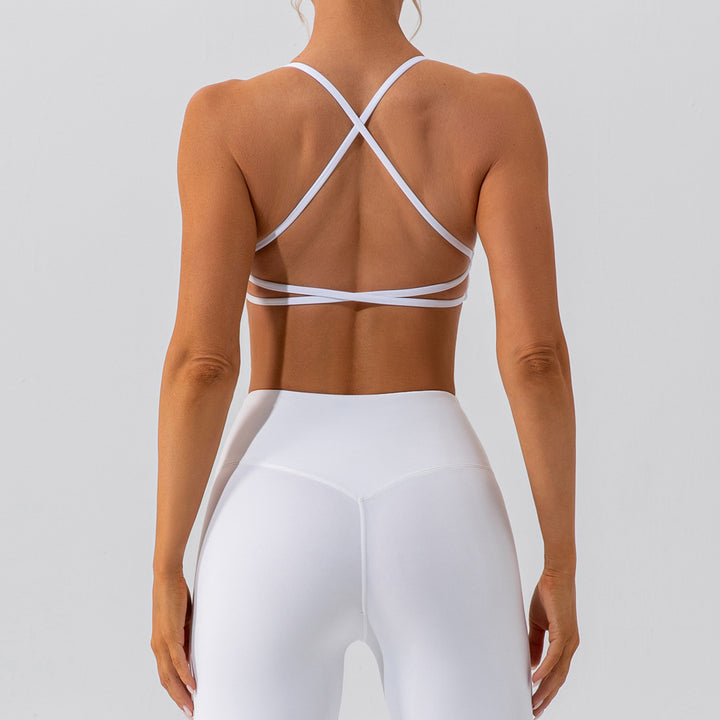 Damen Sportlich-funktionales Bustier mit gekreuztem Rückendesign und atmungsaktiven Materialien Drune
