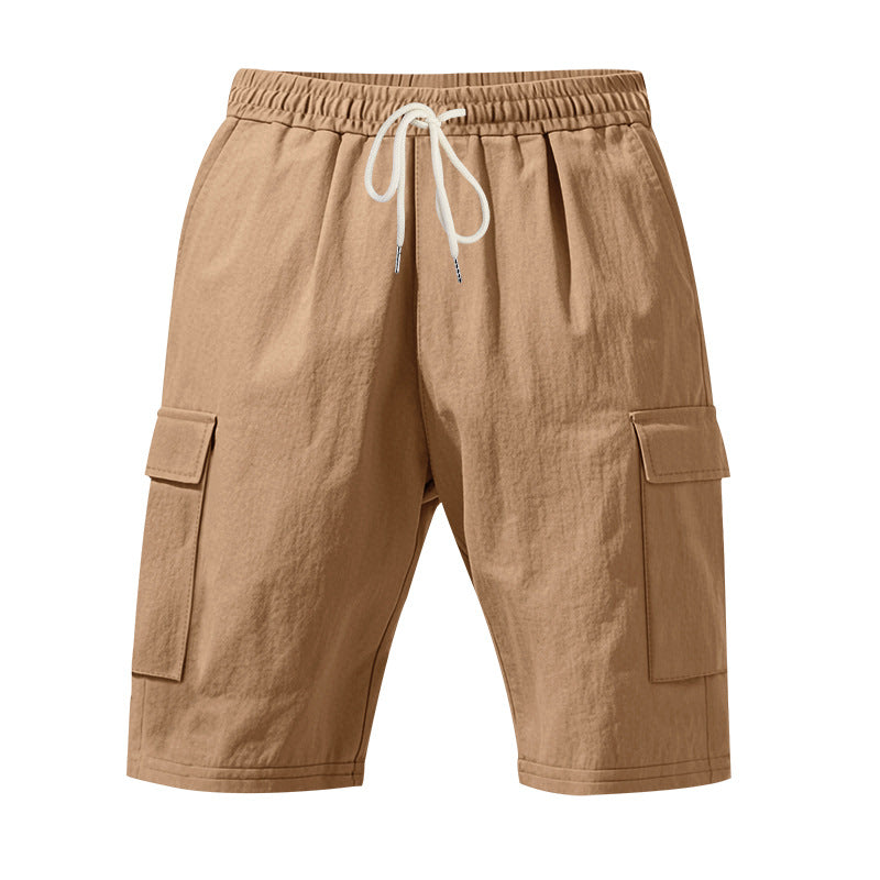 Herren nan Reise- und Outdoor-Bermuda mit elastischem Kordelbund, Sicherheits-Innentasche und aufgesetzten Klappentaschen Drune