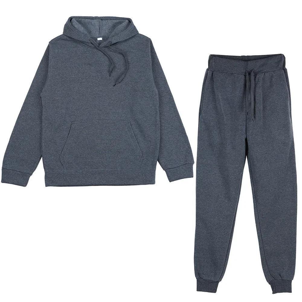 Unisex weiches Lounge-Set mit Oversize-Hoodie, taillenhoher Jogginghose und geripptem Knöchelabschluss Drune