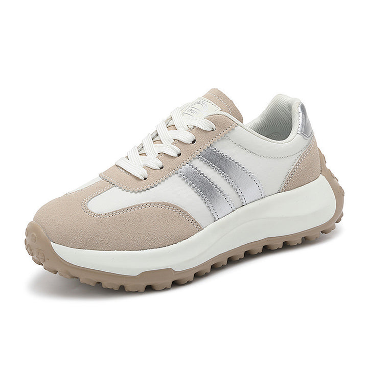 Damen nan retroorientierter City-Sneaker mit grobstolliger Laufsohle, gepolstertem Komfortfußbett und Wildlederbesatz Drune