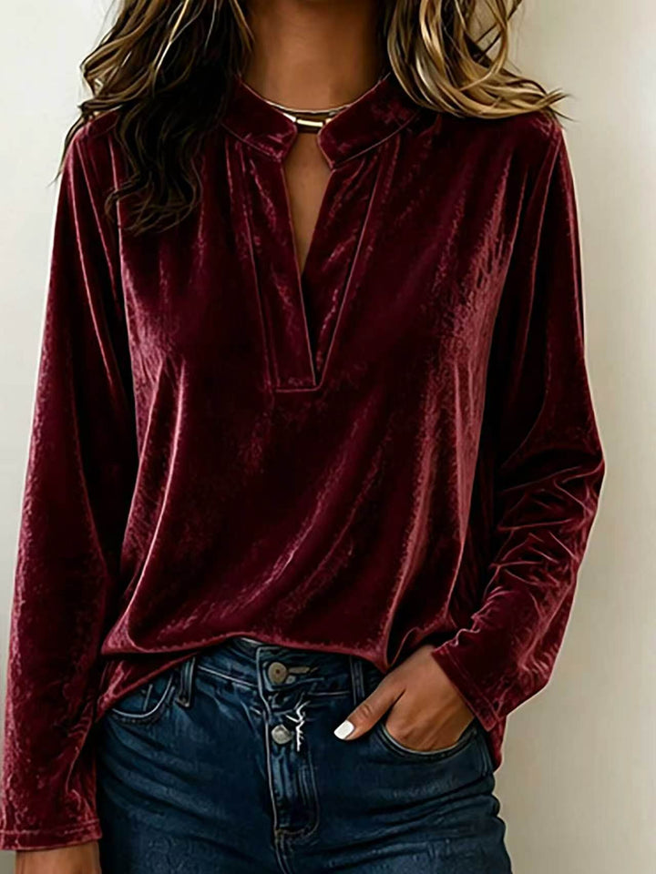 Damen Elegante Veloursbluse Drune