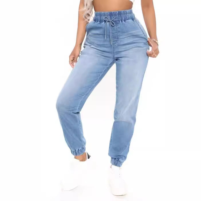 Damen Jogginghose aus weichem Denim mit verstellbarem Bündchen Drune