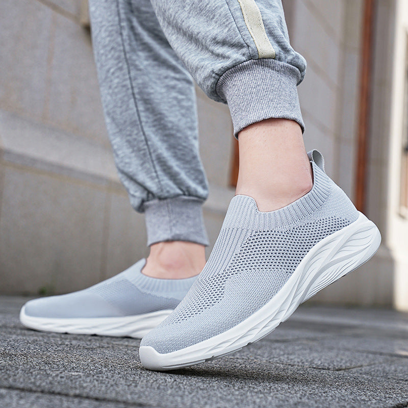Unisex nan elastischer Strick-Schlupfschuh mit ergonomischer Dämpfungssohle und Fersenlasche Drune