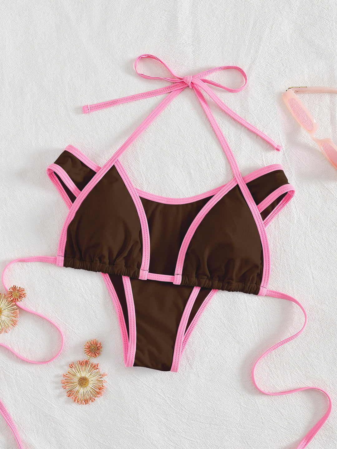 Damen Triangel-Bikini mit aufregendem Streifen-Design Drune
