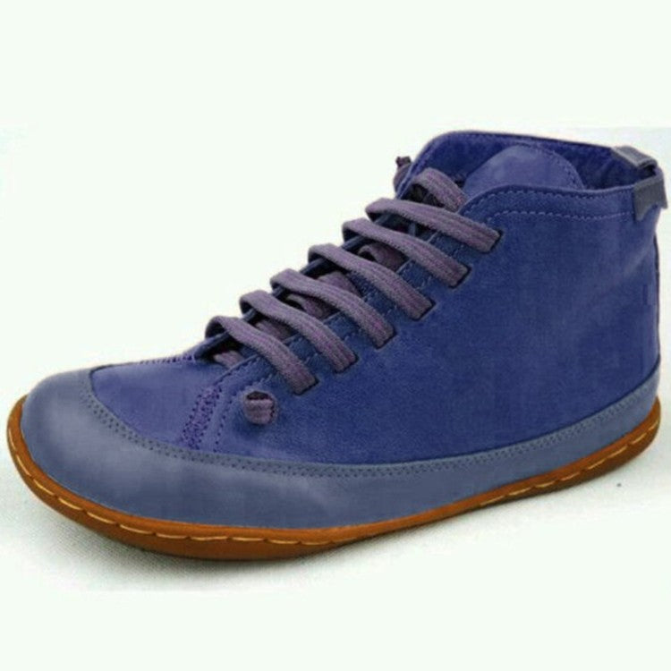 Damen Schnürstiefel mit modischer Textil-Oberfläche und rutschfester Sohle Drune