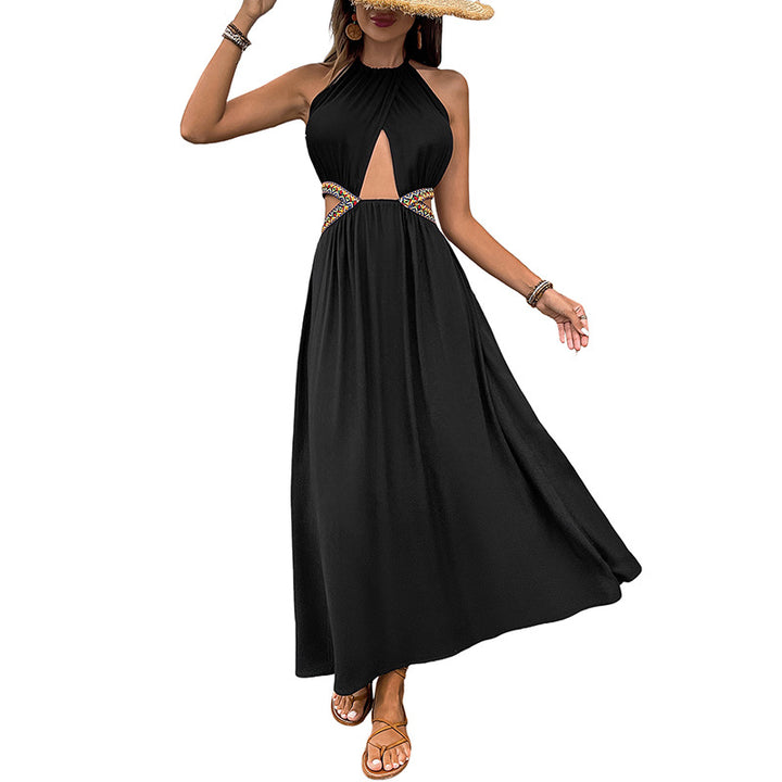 Damen Elegantes Maxikleid mit Raffungen und Cut-Out-Details Drune