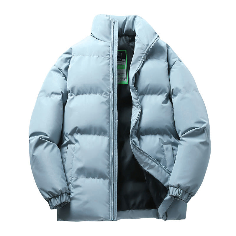 Unisex nan gesteppte Winterdaunenjacke mit hohem Stehkragen und elastischen Bündchen Drune