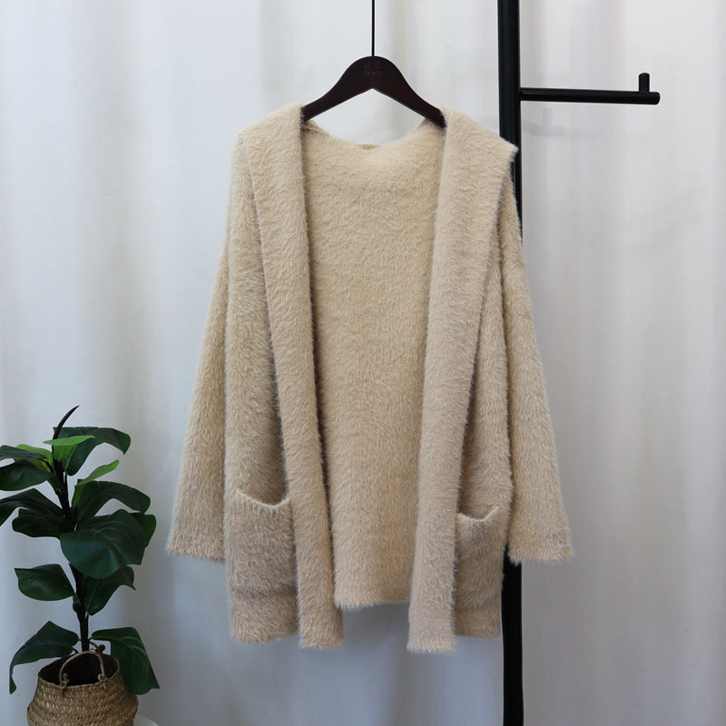 Damen Kuscheliger Cardigan mit langen Ärmeln und praktischen Taschen Drune