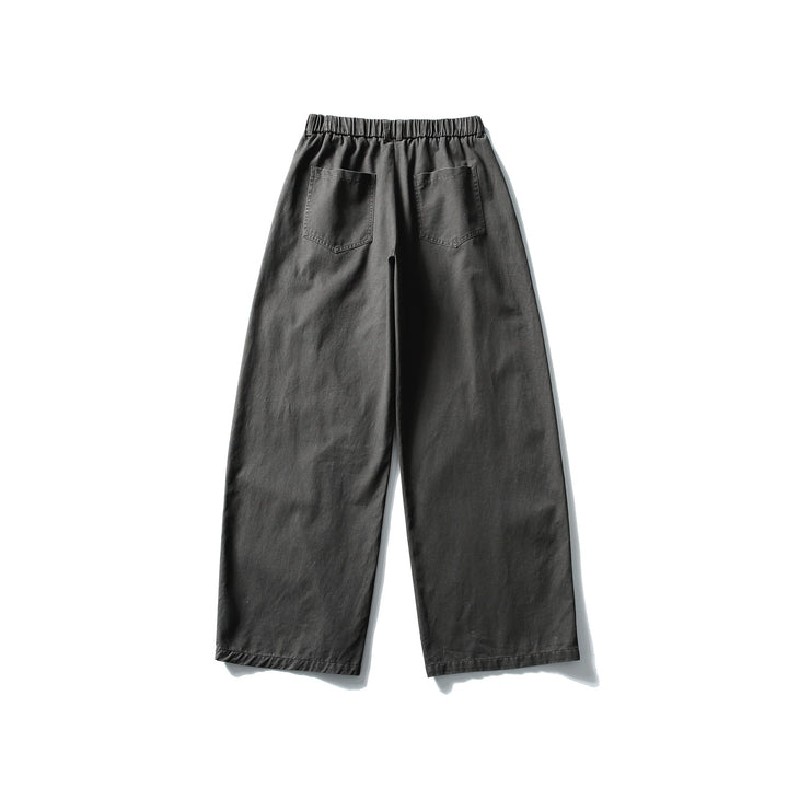 Damen Weite Cropped-Hose mit elastischem Bund und dekorativen Nahtpasse Drune