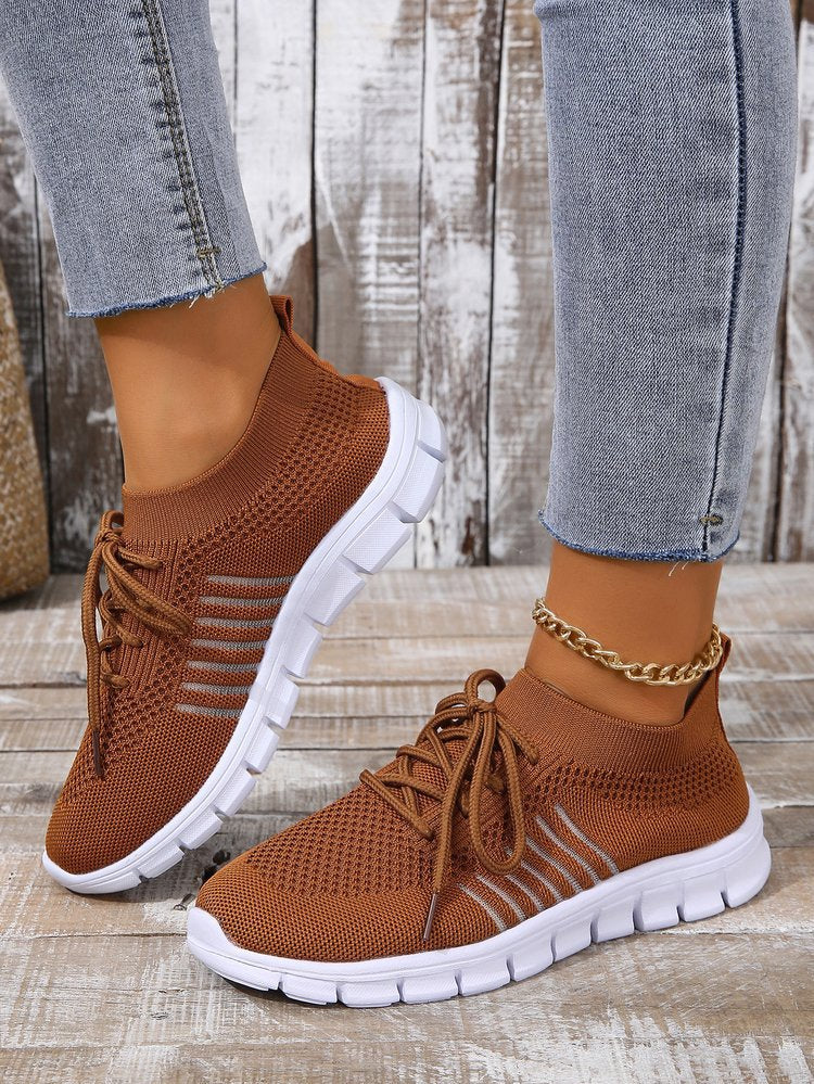 Damen  leichtes gestricktes Sneaker Slipper mit sockenähnlichem Schaft und flexibler Laufsohle Drune