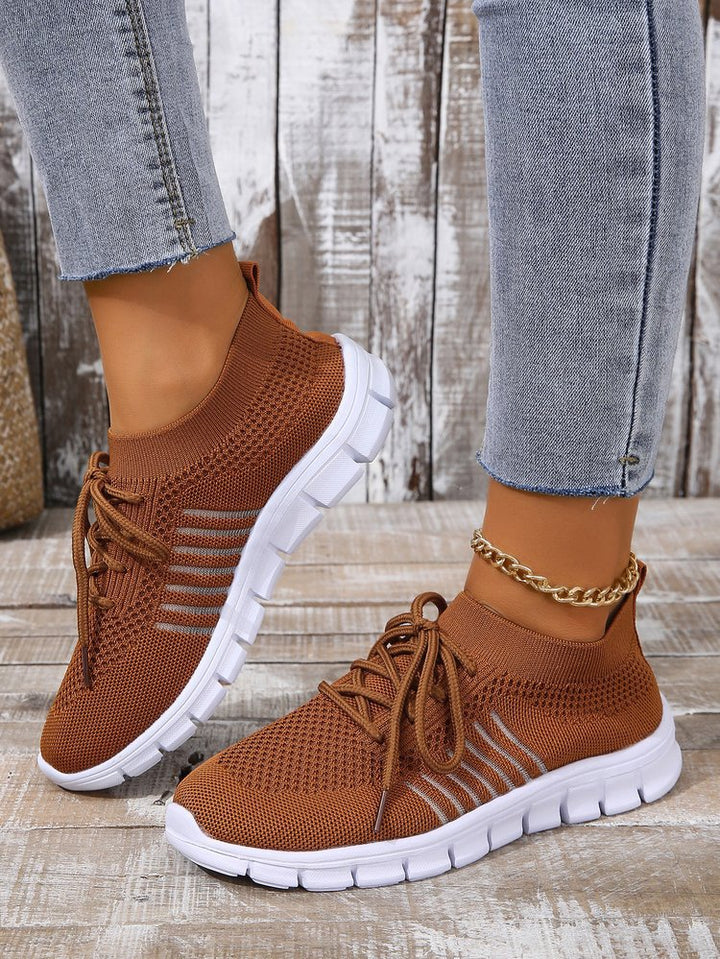 Damen  leichtes gestricktes Sneaker Slipper mit sockenähnlichem Schaft und flexibler Laufsohle Drune