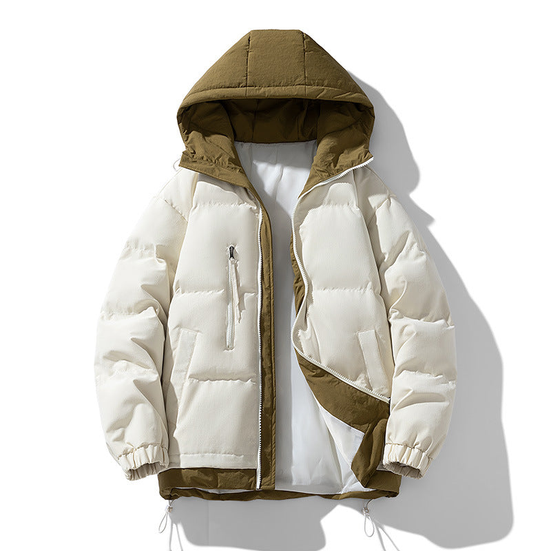 Unisex  reversible insulated hooded puffer jacket with zip utility pockets Drune