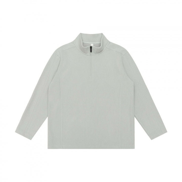 Unisex Texturierter Half‑Zip‑Strickpullover im Boxy‑Schnitt mit Stehkragen Drune