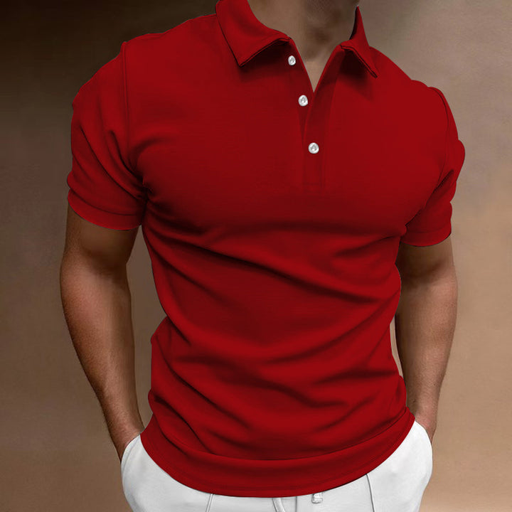 Herren nan schlank geschnittenes Stretch-Poloshirt mit Kentkragen und elastischem Saum Drune