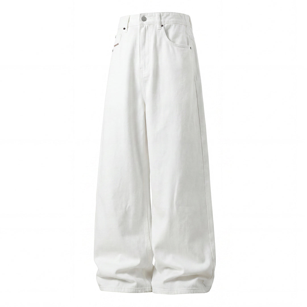 Damen Hochtaillierte Denim-Palazzohose mit extra weitem Bein und Five‑Pocket-Details Drune
