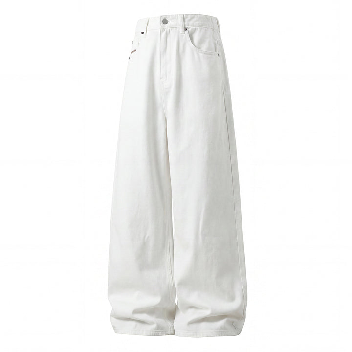 Damen Hochtaillierte Denim-Palazzohose mit extra weitem Bein und Five‑Pocket-Details Drune