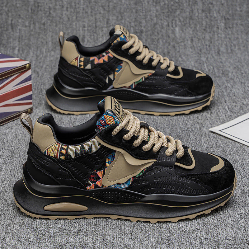 Damen Sportliche Sneakers mit geometrischem Obermaterial und dämpfender Profilsohle Drune