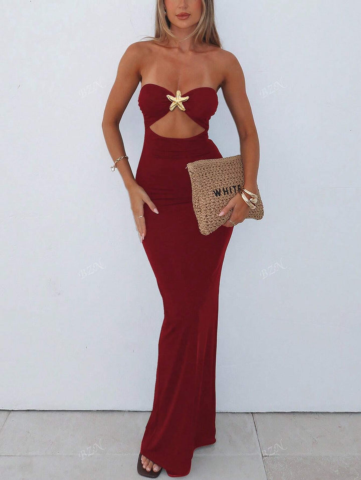 Damen Wickelkleid mit aufregendem Cut-Out und glamourösem Detail Drune