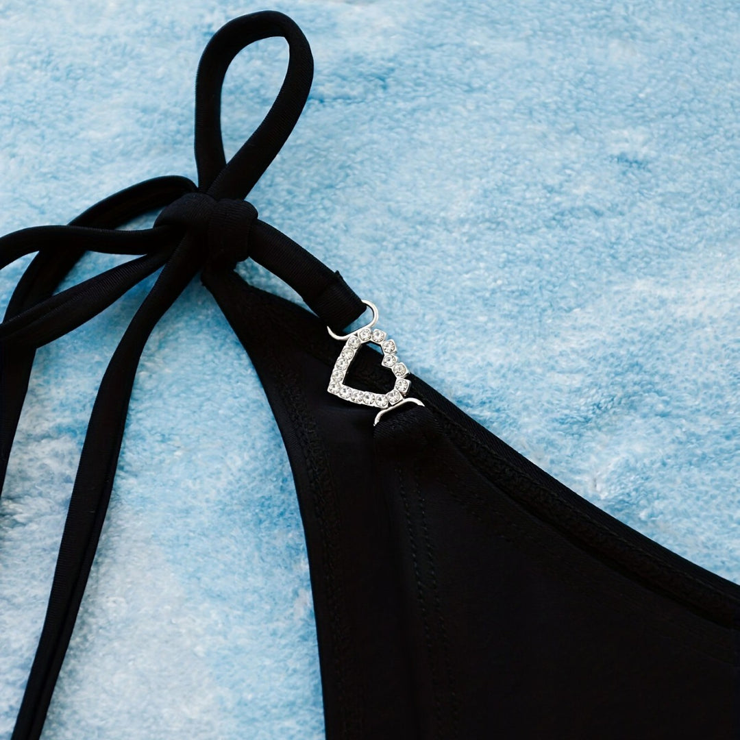 Damen Triangel-Bikini mit funkelnden Schmuckdetails Drune