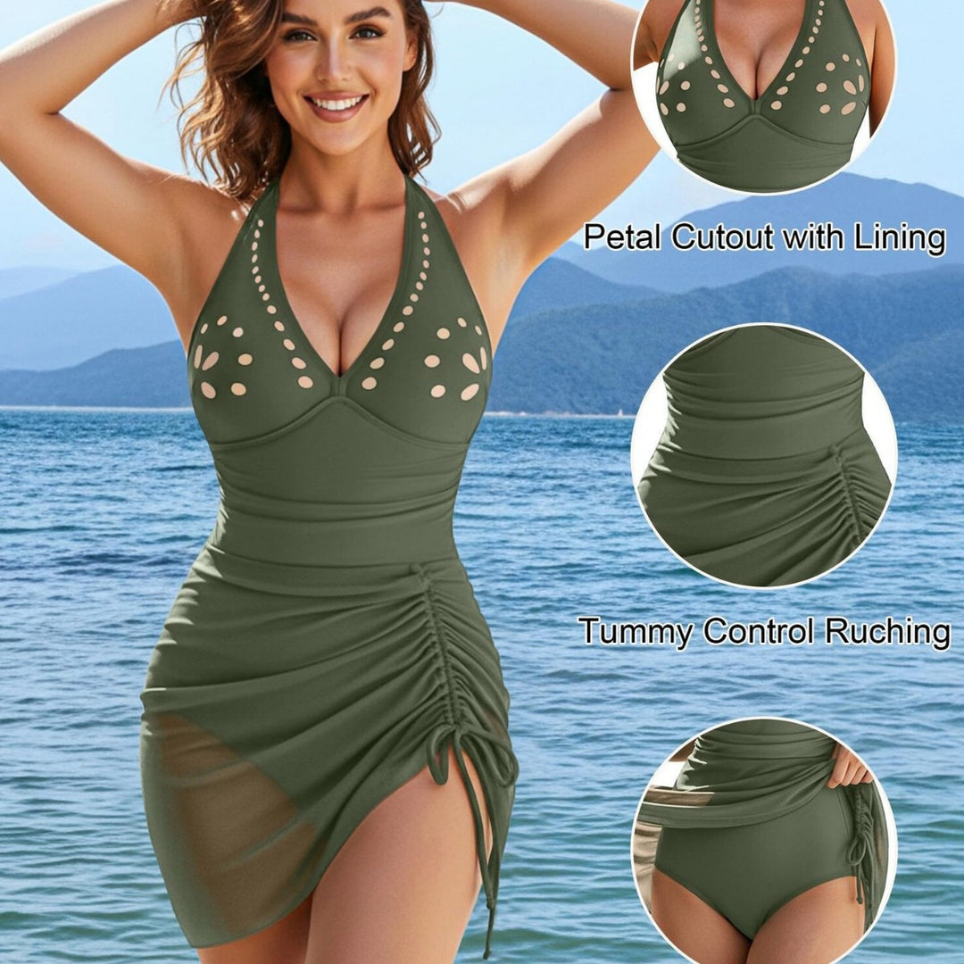 Damen Strandkleid Badeanzug Drune