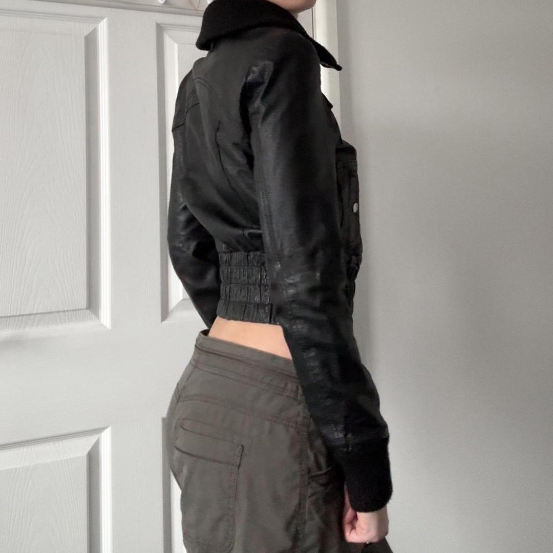 Damen Lederoptik-Bomberjacke Drune