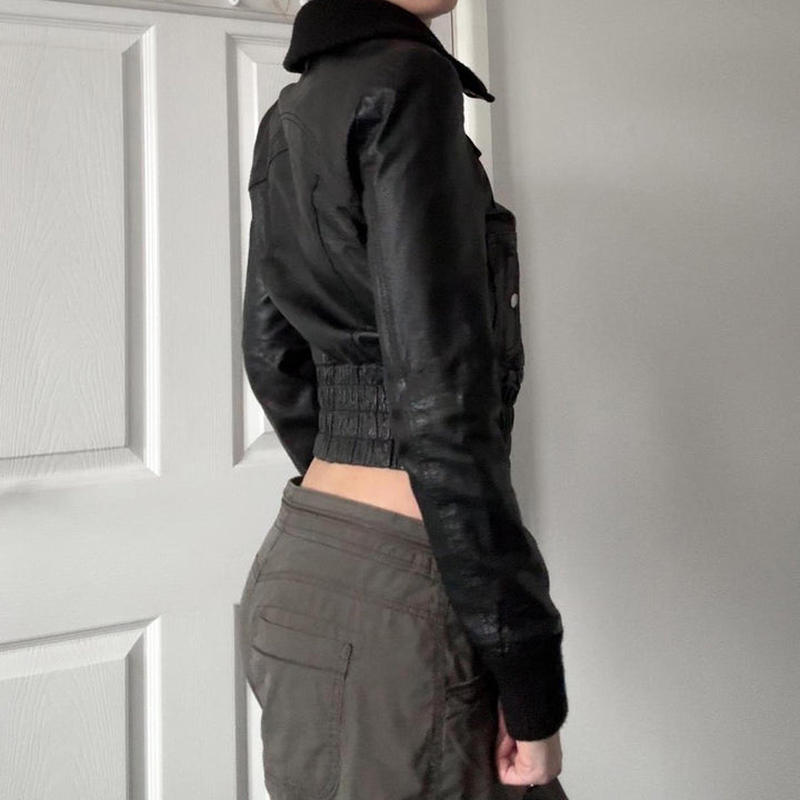 Damen Lederoptik-Bomberjacke Drune