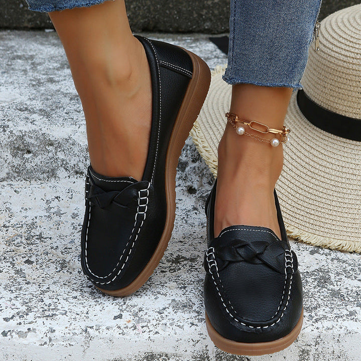 Damen Mokassin Schuhe mit eleganten Flecht-Details Drune