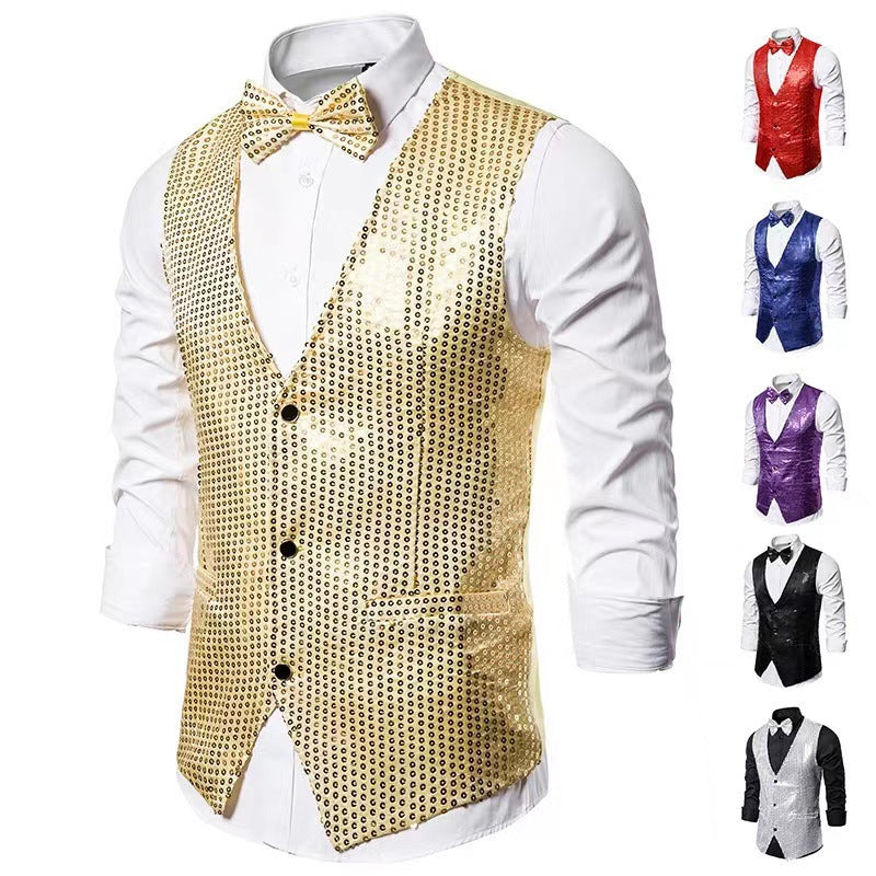Herren eleganter Anzug mit glitzernden Pailletten und idealem Slim-Fit Drune